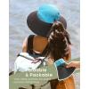 imageFURTALK Womens Sun Hat with Ponytail Hole Beach Hiking Summer Wide Brim UPF 80 Outdoor Protection Foldable Bucket HatBlue