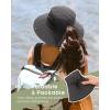 imageFURTALK Womens Sun Hat with Ponytail Hole Beach Hiking Summer Wide Brim UPF 80 Outdoor Protection Foldable Bucket HatDark Grey