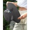 imageFURTALK Womens Sun Hat with Ponytail Hole Beach Hiking Summer Wide Brim UPF 80 Outdoor Protection Foldable Bucket HatDark Grey