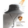 imageFURTALK Womens Sun Hat with Ponytail Hole Beach Hiking Summer Wide Brim UPF 80 Outdoor Protection Foldable Bucket HatDark Grey
