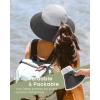 imageFURTALK Womens Sun Hat with Ponytail Hole Beach Hiking Summer Wide Brim UPF 80 Outdoor Protection Foldable Bucket HatGrey