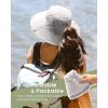 imageFURTALK Womens Sun Hat with Ponytail Hole Beach Hiking Summer Wide Brim UPF 80 Outdoor Protection Foldable Bucket HatLight Grey