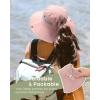 imageFURTALK Womens Sun Hat with Ponytail Hole Beach Hiking Summer Wide Brim UPF 80 Outdoor Protection Foldable Bucket HatPink
