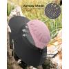 imageFURTALK Womens Sun Hat with Ponytail Hole Beach Hiking Summer Wide Brim UPF 80 Outdoor Protection Foldable Bucket HatPinkgrey