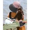 imageFURTALK Womens Sun Hat with Ponytail Hole Beach Hiking Summer Wide Brim UPF 80 Outdoor Protection Foldable Bucket HatPinkgrey