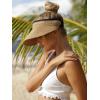 imageFURTALK Womens Sun Visor Hat Straw Sun Visors for Women Summer Packable Ponytail Beach Hats for Women Travel UPF 80A Beige