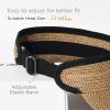 imageFURTALK Womens Sun Visor Hat Straw Sun Visors for Women Summer Packable Ponytail Beach Hats for Women Travel UPF 80Brown