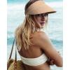 imageFURTALK Womens Sun Visor Hat Straw Sun Visors for Women Summer Packable Ponytail Beach Hats for Women Travel UPF 80Khaki