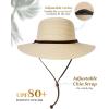 imageFURTALK Womens Wide Brim Sun Hat with Wind Lanyard UPF Summer Straw Sun Hats for WomenAdbeige