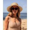 imageFURTALK Womens Wide Brim Sun Hat with Wind Lanyard UPF Summer Straw Sun Hats for WomenAdbeige