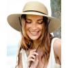 imageFURTALK Womens Wide Brim Sun Hat with Wind Lanyard UPF Summer Straw Sun Hats for WomenCream White