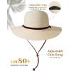imageFURTALK Womens Wide Brim Sun Hat with Wind Lanyard UPF Summer Straw Sun Hats for WomenCream White