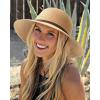 imageFURTALK Womens Wide Brim Sun Hat with Wind Lanyard UPF Summer Straw Sun Hats for WomenKhaki