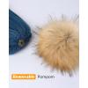 imageFURTALK Womens Winter Beanie Hat Satin Lined Faux Fur Pom Pom Beanies Hat for Women Winter Warm Knit HatsBlue