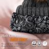 imageFURTALK Womens Winter Beanie Hat Satin Lined Faux Fur Pom Pom Beanies Hat for Women Winter Warm Knit HatsDark Grey