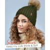 imageFURTALK Womens Winter Beanie Hat Satin Lined Faux Fur Pom Pom Beanies Hat for Women Winter Warm Knit HatsGreen