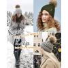 imageFURTALK Womens Winter Beanie Hat Satin Lined Faux Fur Pom Pom Beanies Hat for Women Winter Warm Knit HatsGrey