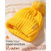 imageFURTALK Womens Winter Beanie Hat Satin Lined Faux Fur Pom Pom Beanies Hat for Women Winter Warm Knit HatsYellow