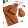 imageFURTALK Womens Winter Hat Gloves Scarf Set Fleece Knit Pom Beanie Warm Neck Warmer Touchscreen Gloves 3 in 1 Gift SetCaramel