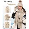 imageFURTALK Womens Winter Hat Gloves Scarf Set Fleece Knit Pom Beanie Warm Neck Warmer Touchscreen Gloves 3 in 1 Gift SetSmoke Grey
