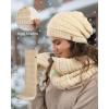 imageFURTALK Womens Winter Hat Gloves Scarf Set Gift Slouchy Beanie Touchscreen Gloves for WomenBeige