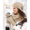 imageFURTALK Womens Winter Hat Gloves Scarf Set Gift Slouchy Beanie Touchscreen Gloves for WomenSmoke Grey