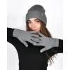 imageFURTALK Womens Winter Hat Scarf Gloves Set Knitted Thick Beanie Touchscreen Gloves Neck Warmer for Men WomenDark Grey