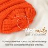 imageFURTALK Womens Winter Knit Slouchy Beanie Hat Warm Knitted Skull Ski Cap Hats for WomenOrange