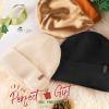imageFURTALK Womens Winter Warm Satin Lined Beanie Hats Silk Lining Unisex Knit Slouchy CapsCaramelblackbeige