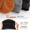 imageFURTALK Womens Winter Warm Satin Lined Beanie Hats Silk Lining Unisex Knit Slouchy CapsCaramelblackdark Grey