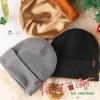 imageFURTALK Womens Winter Warm Satin Lined Beanie Hats Silk Lining Unisex Knit Slouchy CapsCaramelblackdark Grey