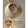 imageWomens Sun Visor Hats Wide Brim Straw Beach Hat UV Protection Ponytail Packable Beach Vacation EssentialsBeige