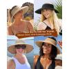 imageWomens Sun Visor Hats Wide Brim Straw Beach Hat UV Protection Ponytail Packable Beach Vacation EssentialsBeige With Black