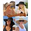 imageWomens Sun Visor Hats Wide Brim Straw Beach Hat UV Protection Ponytail Packable Beach Vacation EssentialsBlack