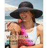 imageWomens Sun Visor Hats Wide Brim Straw Beach Hat UV Protection Ponytail Packable Beach Vacation EssentialsBlack