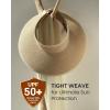 imageWomens Sun Visor Hats Wide Brim Straw Beach Hat UV Protection Ponytail Packable Beach Vacation EssentialsMix Beige