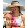 imageWomens Sun Visor Hats Wide Brim Straw Beach Hat UV Protection Ponytail Packable Beach Vacation EssentialsMix Beige