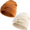 imageFURTALK Baby Beanie Winter Hat Knitted Warm Hat with Cute Bow Infant Toddler Cuffed BeaniesBeigecaramel