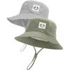 imageFURTALK Baby Sun Hat Smile Face Toddler Boys Girls Bucket Hat 05 Years Kids UPF 50 Sun Protection Summer HatsGraygreen