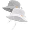 imageFURTALK Baby Sun Hat Toddler Boys Girls Bucket Hat for Kids 05 Years UPF 50 Sun Protective Child Summer Beach HatsGreywhite