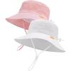imageFURTALK Baby Sun Hat Toddler Boys Girls Bucket Hat for Kids 05 Years UPF 50 Sun Protective Child Summer Beach HatsWhitelight Pink