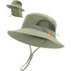 imageFURTALK Baby Toddler Sun Hat Bucket Hat with Neck Flap Wide Brim Hats Beach Vacation EssentialsGreen