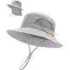 imageFURTALK Baby Toddler Sun Hat Bucket Hat with Neck Flap Wide Brim Hats Beach Vacation EssentialsGrey