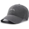 imageFURTALK Baseball Cap Men Mountain Embroidery Dad Hat Unstructured Soft Vintage Washed Cotton Outdoor Hats for MenGrey