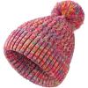 imageFURTALK Beanie for Women Winter Beanie Knitted Hat with Pom Soft Warm Ski CapRose Red
