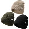 imageFURTALK Beanies for Women Men Winter Hats Slouchy Knitted Beanies Cuffed Skull Cap Warm HatBlackgreenlight Khaki