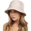 imageFURTALK Bucket Hats for Women Washed Cotton Packable Summer Beach Sun Hats Bucket Hat with Strings for TravelBeige