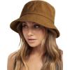 imageFURTALK Bucket Hats for Women Washed Cotton Packable Summer Beach Sun Hats Bucket Hat with Strings for TravelDark Orange