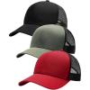 imageFURTALK Mens Trucker Hat Structured Mesh Baseball Cap Adjustable Classic Mens HatBlackredgreen