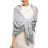imageFURTALK Pashmina Shawls and Wraps for Evening Dress Womens Scarf Wedding Bride Bridesmaid Gifts Winter Scarves03sliver Grey